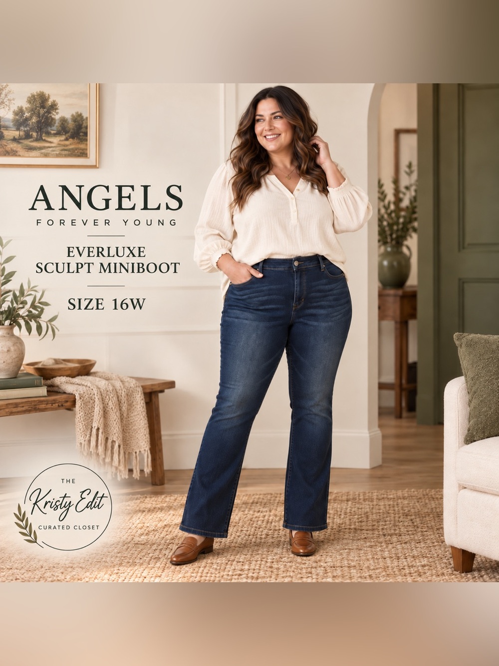 Angels Forever Young Everluxe Sculpt Miniboot Jeans Dark Wash 16W